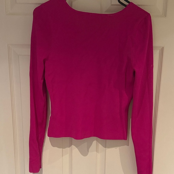 Express Fuchsia Ribbed Top - Picture 5 of 5